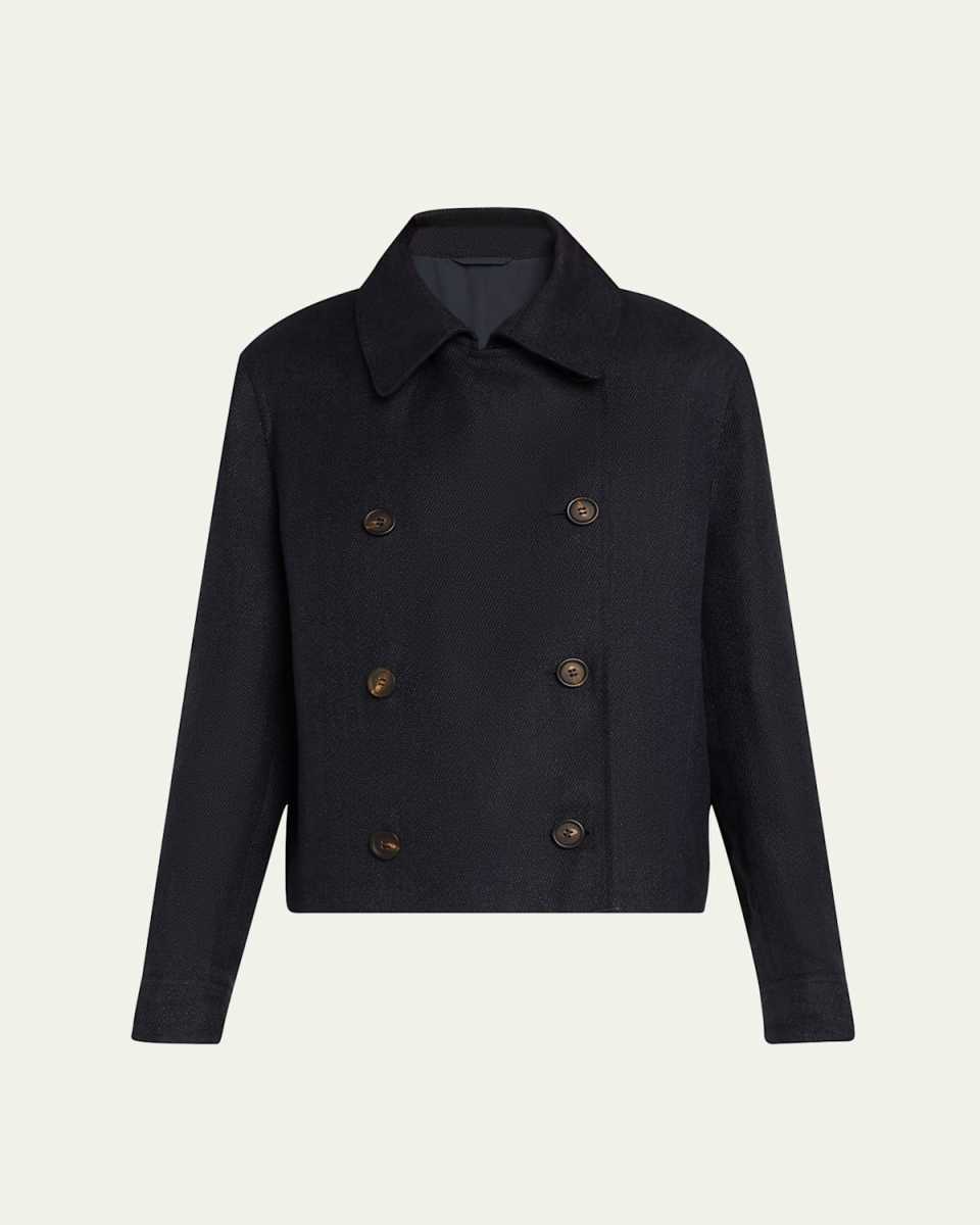 Double-Breasted Linen Jacket